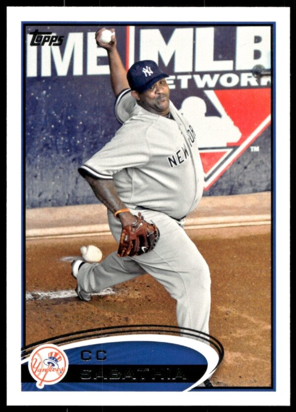 CC Sabathia 2012 Topps Yankees card #607, showcasing his iconic action pose.