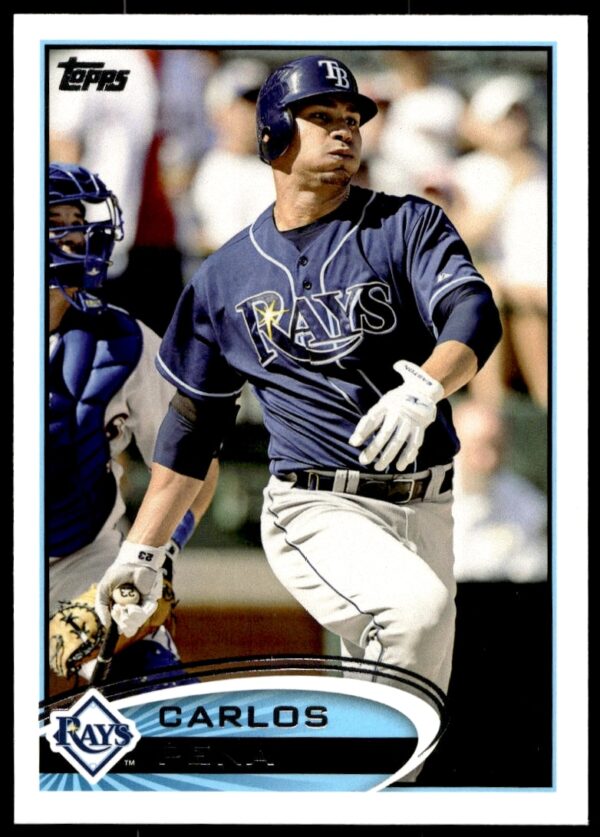 Carlos Pena 2012 Topps Card #417: Tampa Bay Rays, at-bat pose.