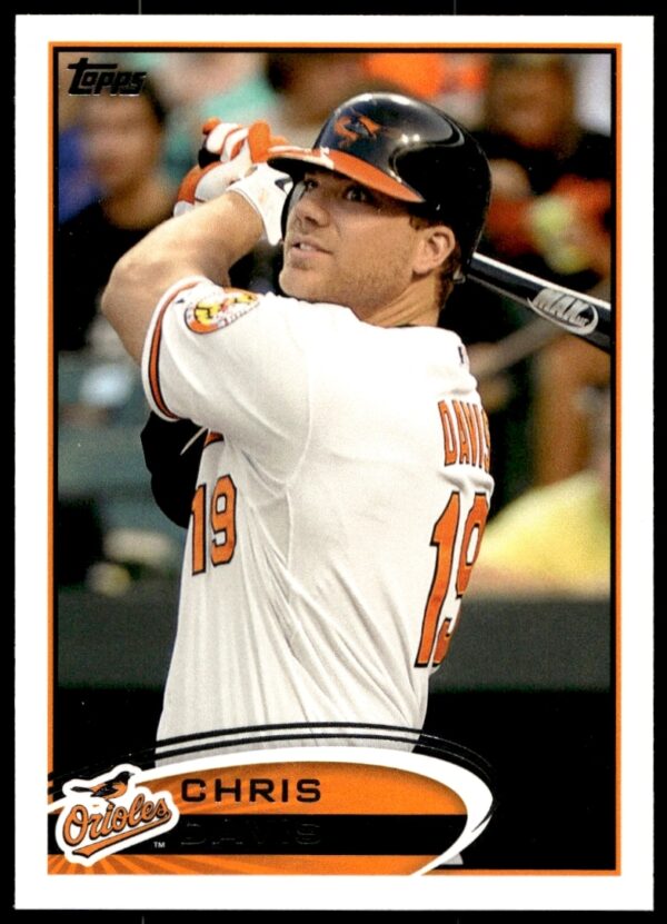 Chris Davis 2012 Topps Baseball Card #151, Baltimore Orioles Uniform, Front View.