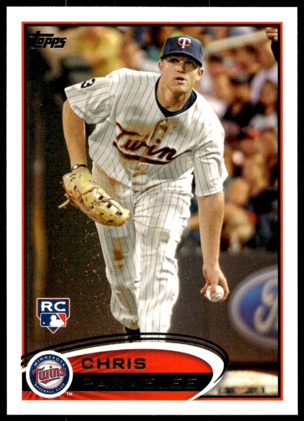Chris Parmelee 2012 Topps Baseball Card #95, Minnesota Twins, batting pose.
