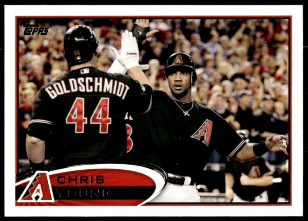 Chris Young #643 2012 Topps Baseball Card Front - Action Pose