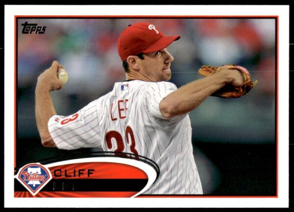 2012 Topps Baseball Card Cliff Lee Phillies #392 Pitching Action Image