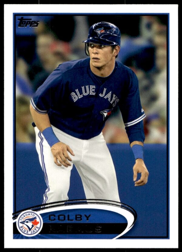 2012 Topps Card #423 Colby Rasmus in Action, Outfielder, Dynamic Pose, Team Uniform
