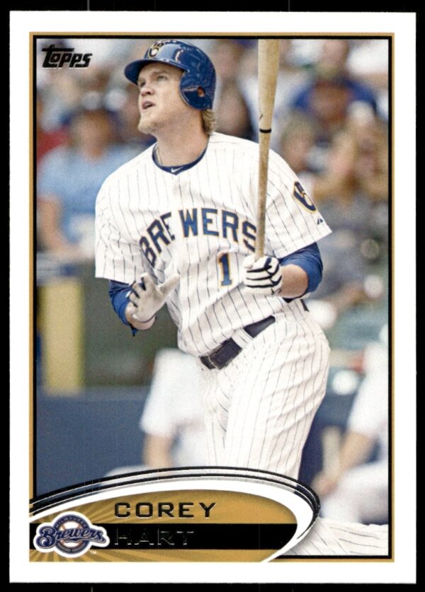 Corey Hart 2012 Topps baseball card #351, Milwaukee Brewers, batting stance.