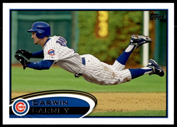 Darwin Barney 2012 Topps Baseball Card #494 Front View, Chicago Cubs Collectible.