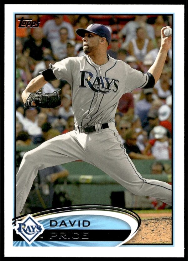 David Price 2012 Topps Card #80, Tampa Bay Rays pitcher in action.