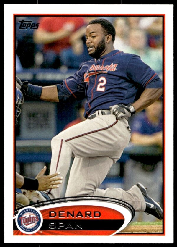 2012 Topps Denard Span Baseball Card #179 Minnesota Twins Action Shot