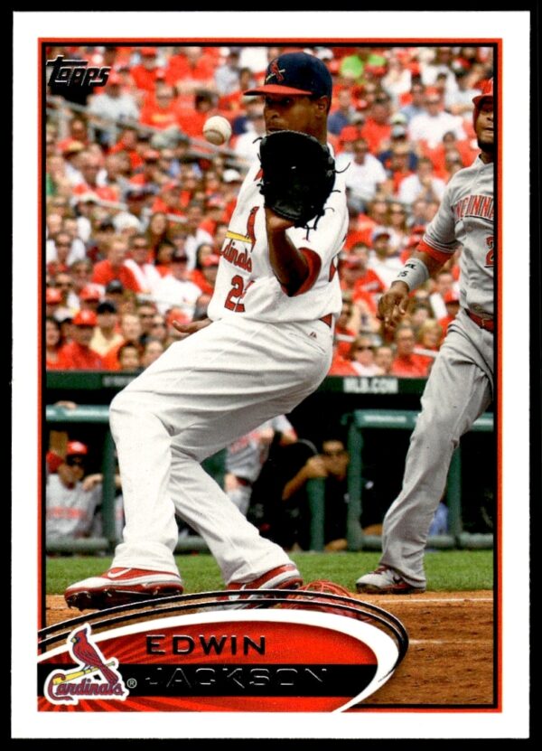 Edwin Jackson 2012 Topps Baseball Card #44, showcasing his pitching pose on the field.