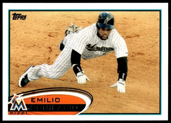 Emilio Bonifacio 2012 Topps Baseball Card #238, dynamic action pose in team uniform.