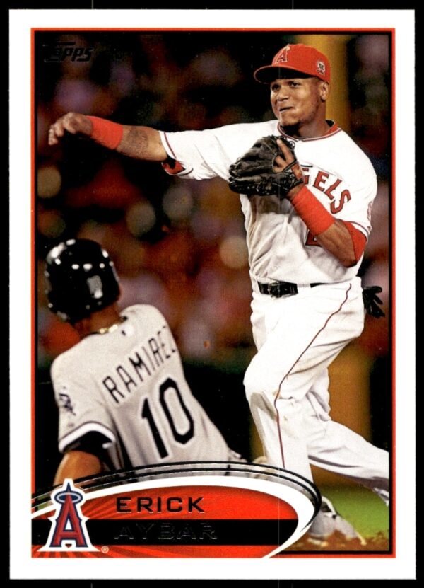2012 Topps Baseball Card Erick Aybar #78, showcasing his on-field action in team uniform.