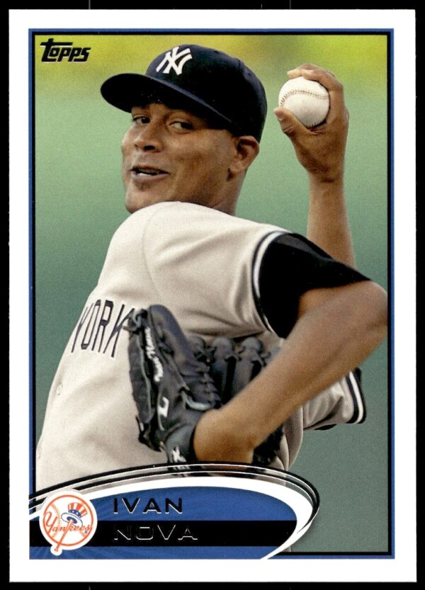 Ivan Nova pitching for Yankees on 2012 Topps card #133 front.