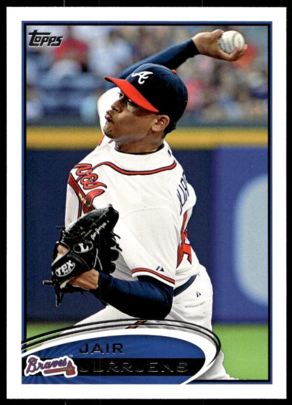 2012 Topps Baseball Card: Jair Jurrjens pitching for Atlanta Braves #447.