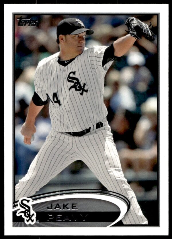 Jake Peavy 2012 Topps Baseball Card #518, Chicago White Sox, Pitching Stance.
