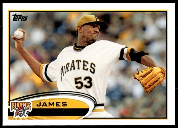 2012 Topps Baseball Card, James McDonald #241, Pitching for Pittsburgh Pirates.