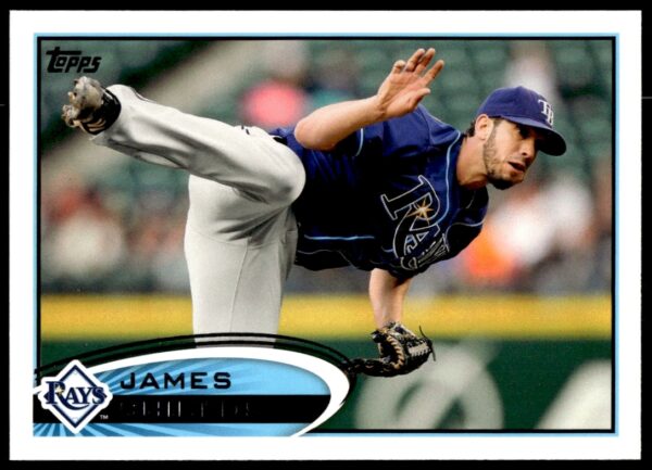 James Shields 2012 Topps Baseball Card #471, Tampa Bay Rays Pitcher, Front View.