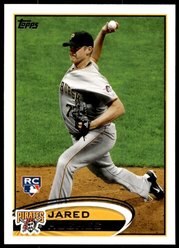 Jared Hughes 2012 Topps Baseball Card #175, Pittsburgh Pirates Pitcher in Action.