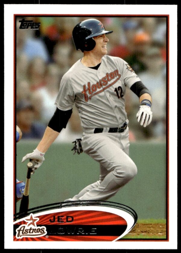 Jed Lowrie Oakland As 2012 Topps Baseball Card #455, showcasing action and skill.