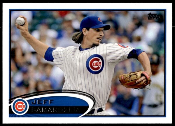 Jeff Samardzija 2012 Topps baseball card #542, Chicago Cubs pitcher, front view.