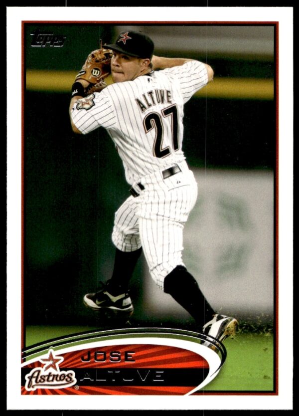 2012 Topps Card featuring Jose Altuve in Astros gear, number 187, front view.