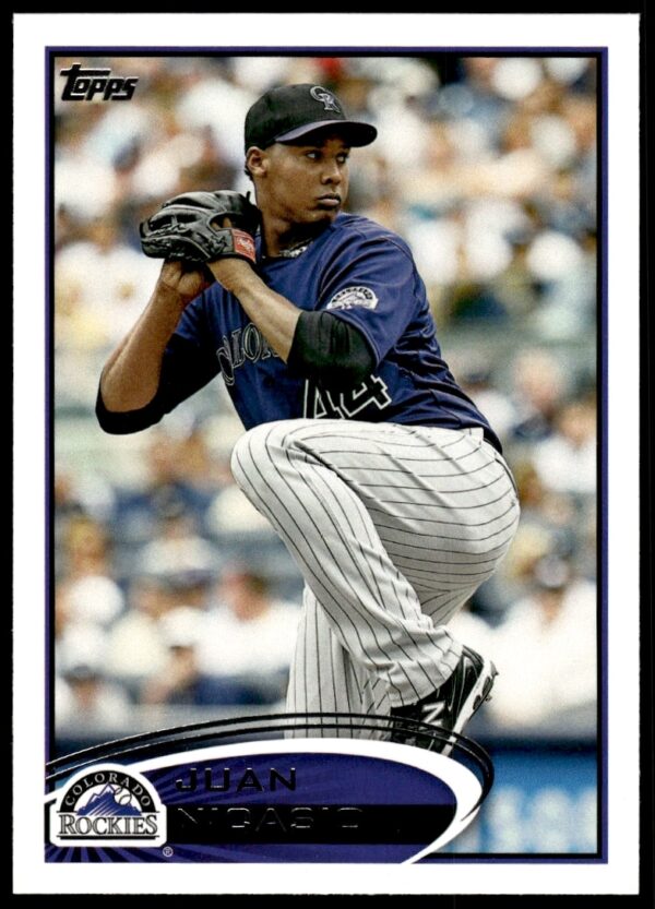 Juan Nicasio pitching for Colorado Rockies on 2012 Topps card #112.