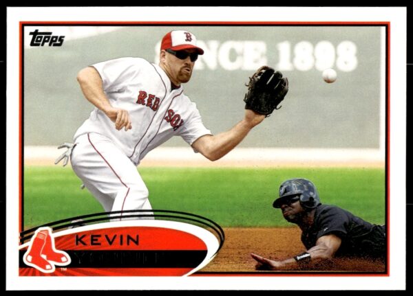 Kevin Youkilis 2012 Topps baseball card showcasing Red Sox batting stance.
