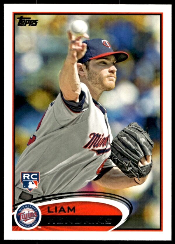 Liam Hendriks 2012 Topps Baseball Card #81, featuring him mid-pitch in uniform.