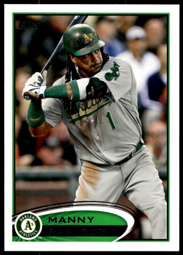 Manny Ramirez 2012 Topps card #393, vibrant colors, classic batting stance.