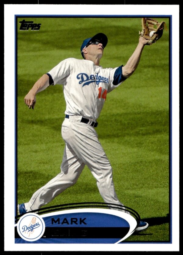 Mark Ellis 2012 Topps Baseball Card #588, Dodgers, mid-action, iconic collectible design.