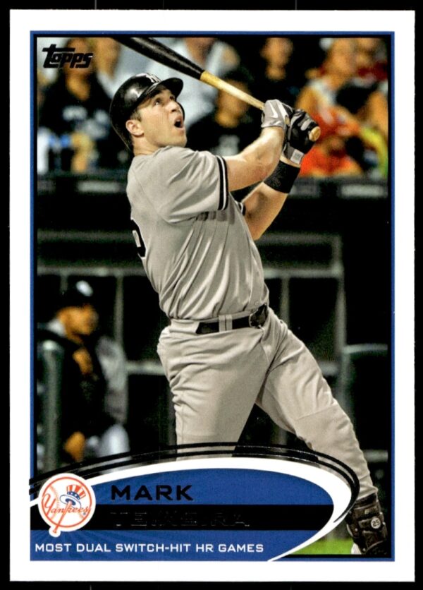 Mark Teixeira 2012 Topps Yankees Baseball Card #234 Mid-Swing Action Image