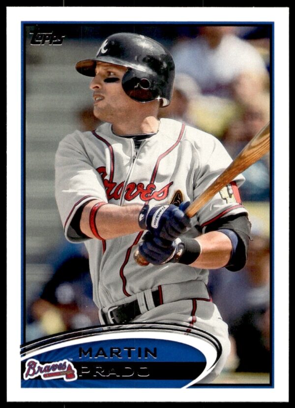 2012 Topps card of Martin Prado in baseball uniform, card #524 front.