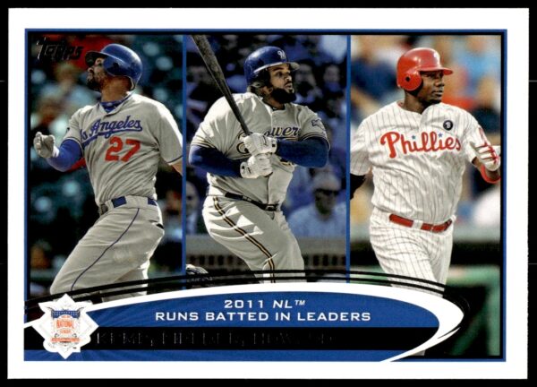 2012 Topps Card: MLB Stars Kemp, Fielder, Howard in Action Shots.
