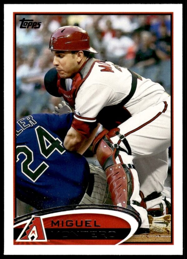 Miguel Montero 2012 Topps #288 Baseball Card Front in Diamondbacks Uniform.