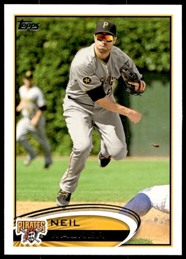 Neil Walker 2012 Topps Card #25, Pittsburgh Pirates, In-Game Action.