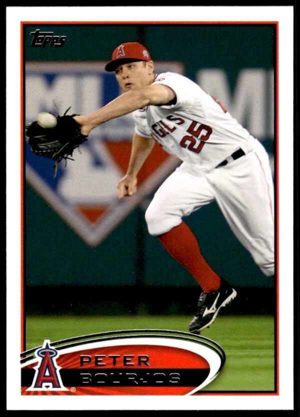 Peter Bourjos 2012 Topps baseball card #46, showcasing dynamic field action.