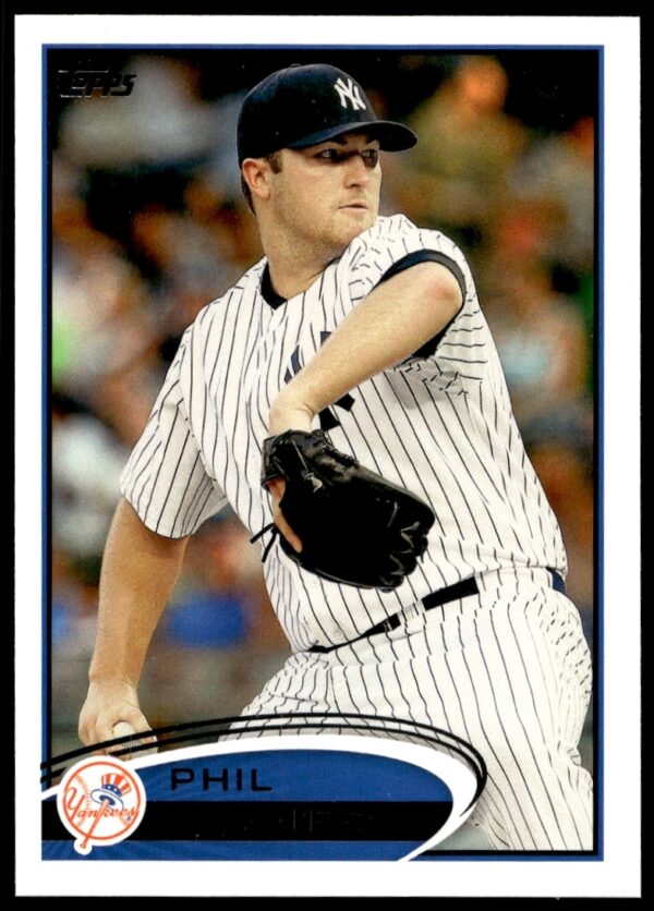 Phil Hughes pitching, 2012 Topps Yankees baseball card #313.