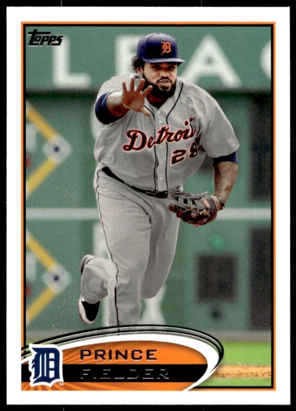 Prince Fielder 2012 Topps Card #650 in Detroit Tigers uniform with bat.