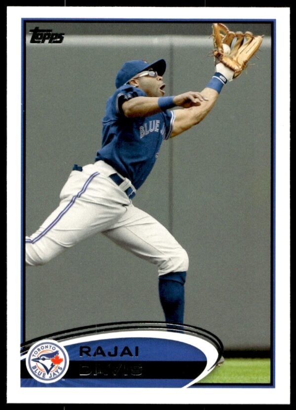 Rajai Davis 2012 Topps card #478, Toronto Blue Jays, action shot.