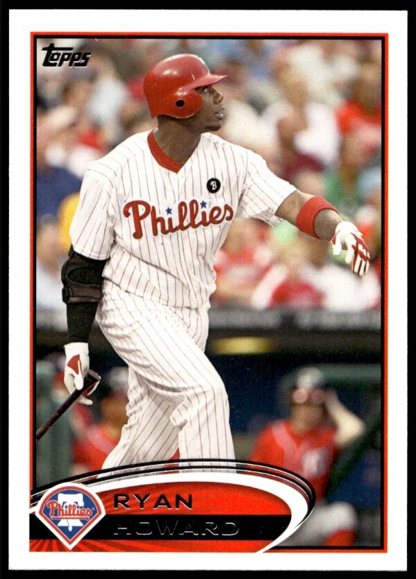 Philadelphia Phillies Ryan Howard 2012 Topps Baseball Card, mid-swing, #280.
