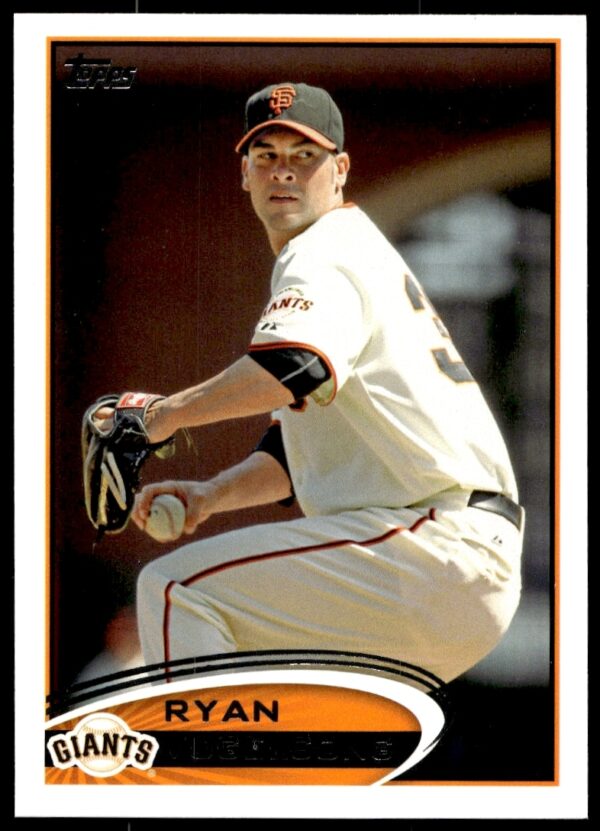 Ryan Vogelsong 2012 Topps Card #414, San Francisco Giants, Pitching Action Shot.