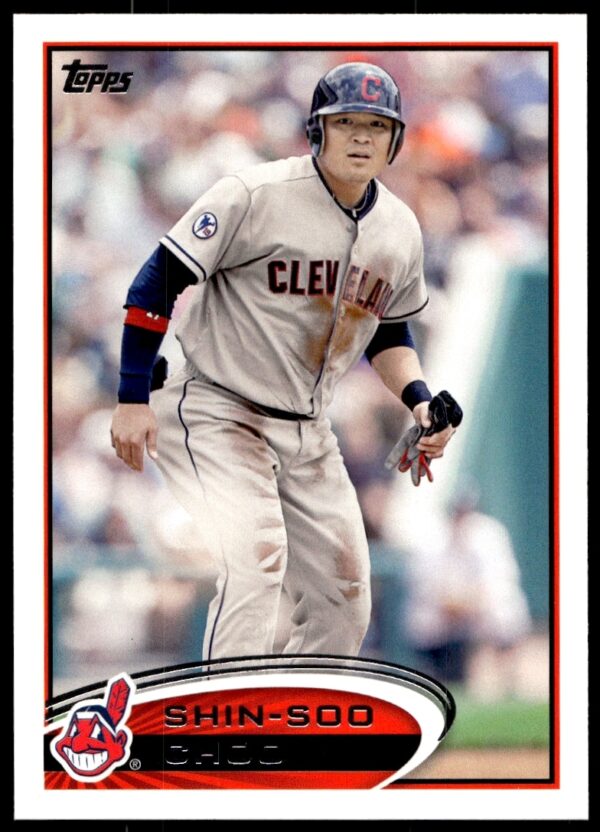 Shin-Soo Choo 2012 Topps #582 Baseball Card Front with Cleveland Indians.