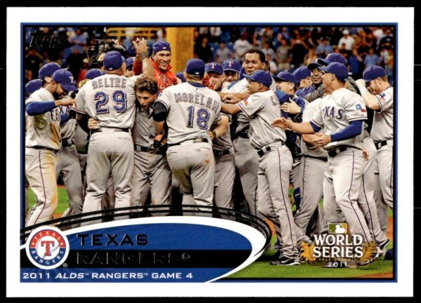 Texas Rangers 2012 Topps baseball card #59, front view, featuring player in action.