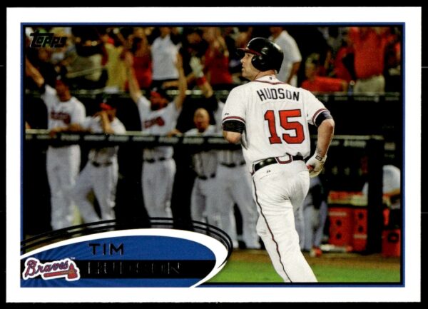 Tim Hudson pitching, 2012 Topps card #58, Atlanta Braves.
