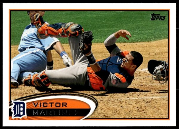 Victor Martinez 2012 Topps Baseball Card #461, action shot, collectible item for fans.