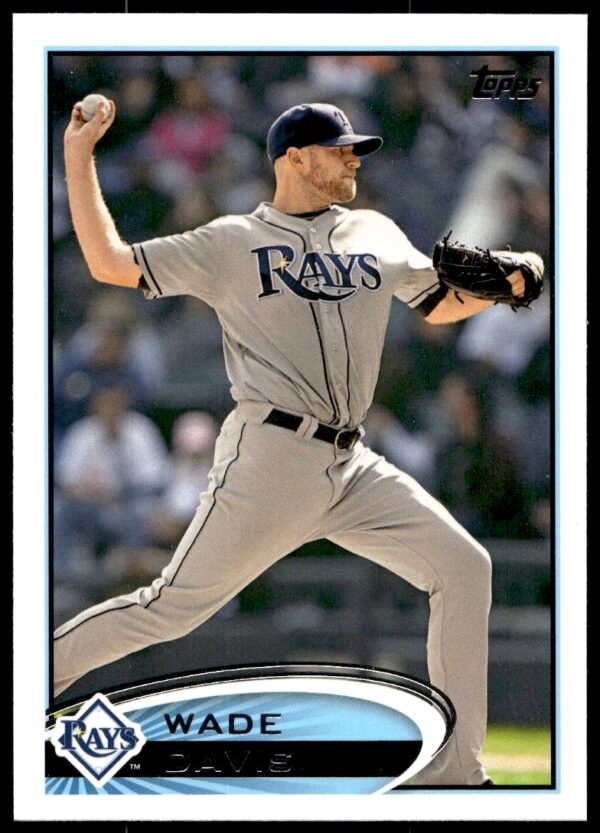 Wade Davis pitching, 2012 Topps baseball card #48, Kansas City Royals logo visible.