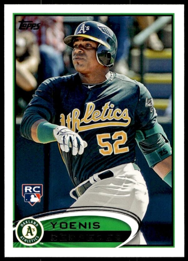 Yoenis Cespedes 2012 Topps Baseball Rookie Card #396 - Iconic Action Shot.