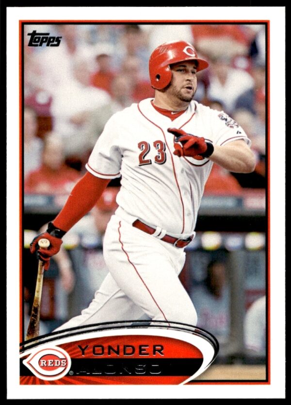 2012 Topps Yonder Alonso #19 Baseball Card Front View, Highlighting Athlete in Action.