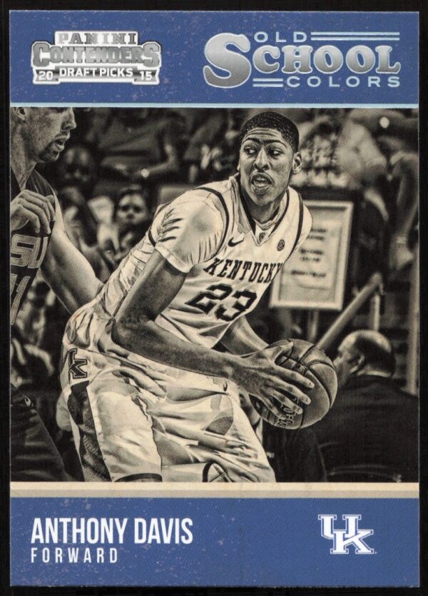 Anthony Davis 2015-16 Panini Contenders Draft Picks Card, Old School Colors Series Front.
