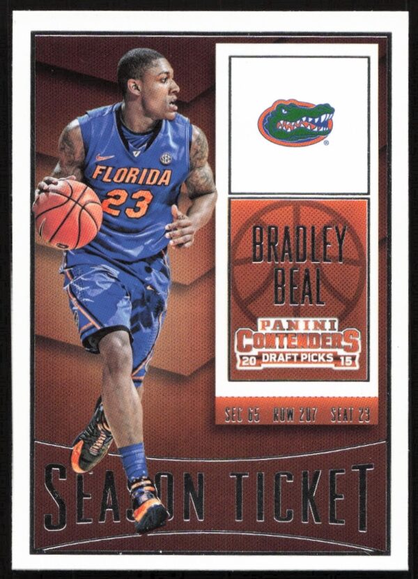 Bradley Beal 2015-16 Panini Contenders Card #12, showcasing his athletic prowess on the court.