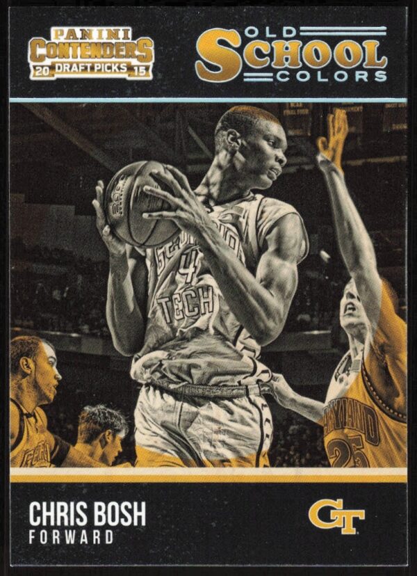 Chris Bosh college basketball card from 2015-16 Panini Contenders Old School Colors set.