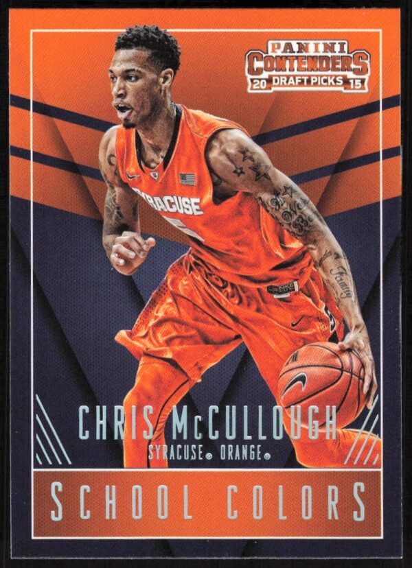Chris McCullough 2015-16 Panini School Colors card #8, featuring collegiate basketball action.